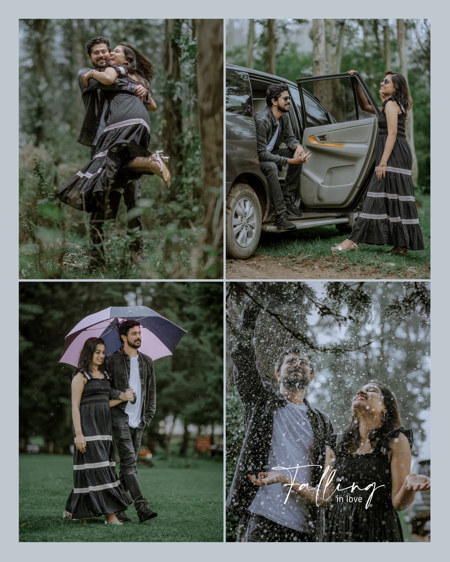 Wedding album collage layout design