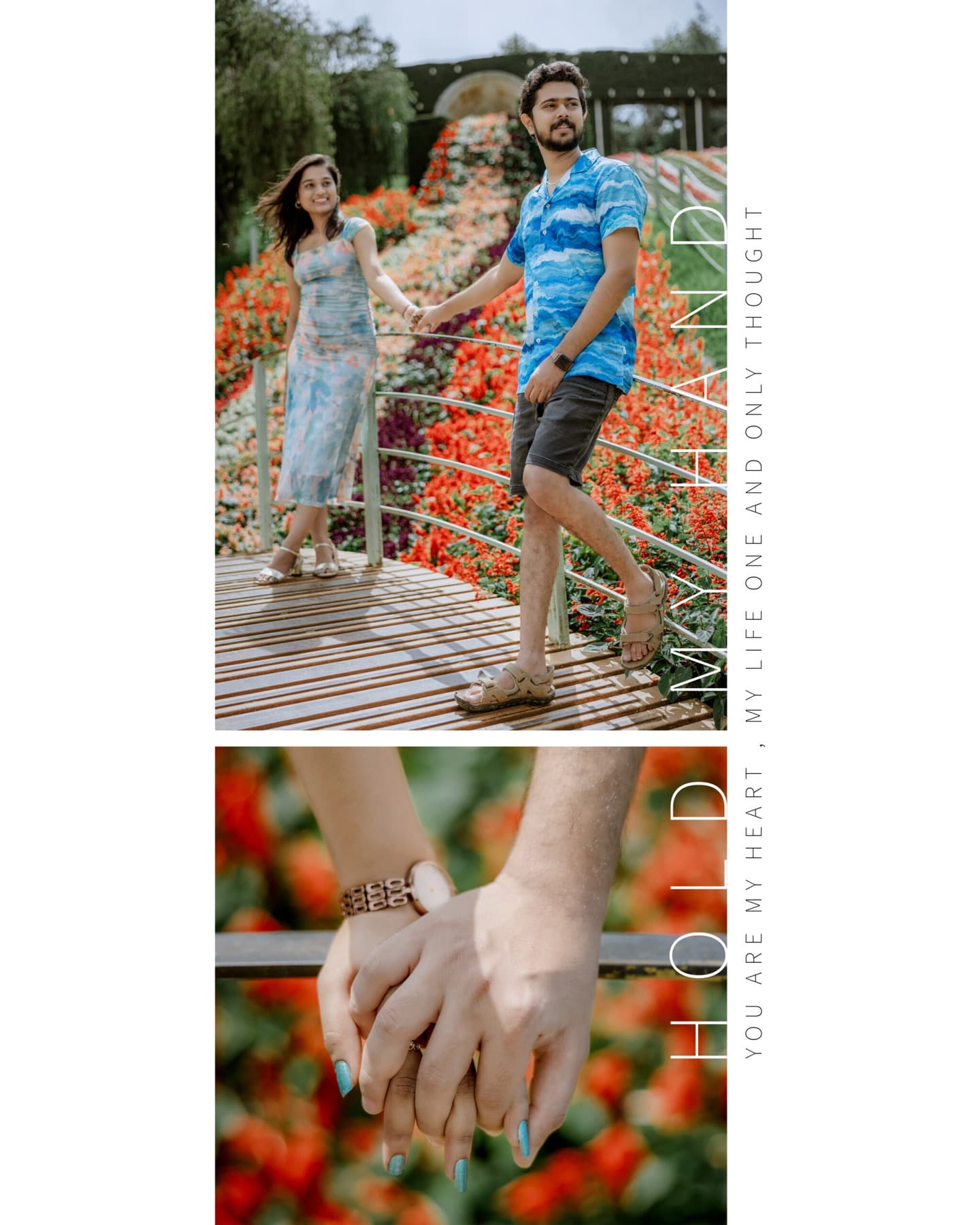 Premium wedding album page layout with pre-wedding photos